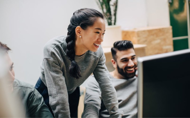 people working on a computer